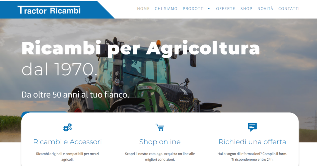 Tractor Ricambi, il nuovo sito web.